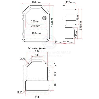 White Storage Box - 2 Shelves - Abs Plastic