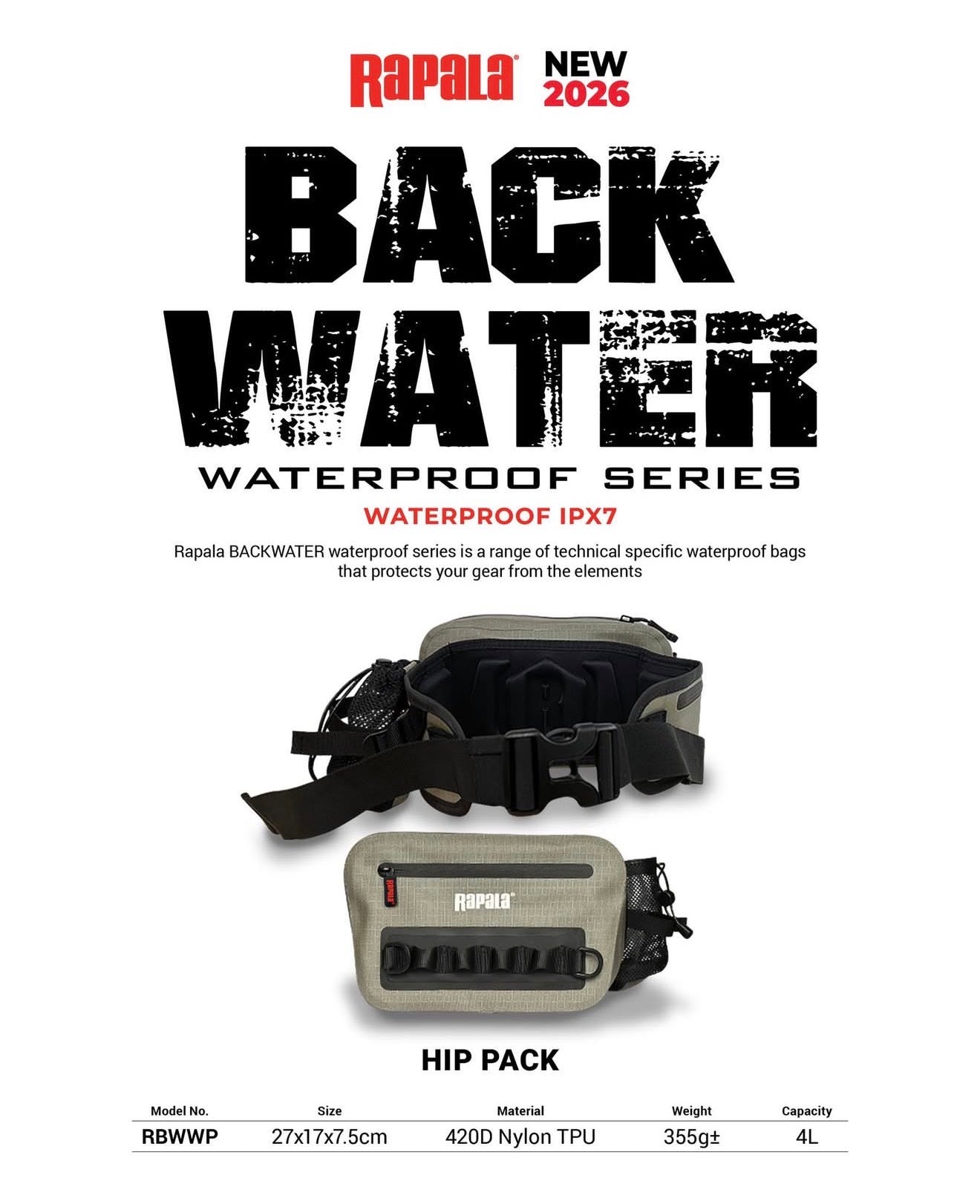 Rapala Back Water Water Proof Series Waist Pouch