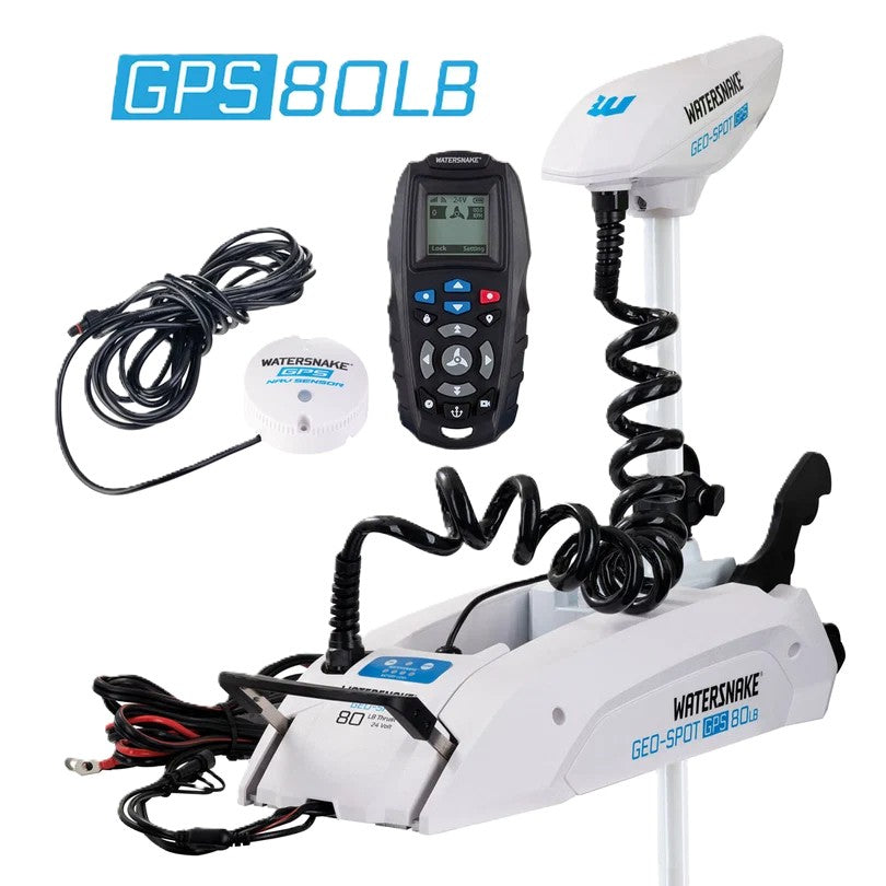 Watersnake Geo Spot Gps 80lb/72 Electric Motor With Remote & Navigation Sensor