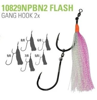Mustad Gang 2 Hook Flash 10829npbn [sz:5/0]