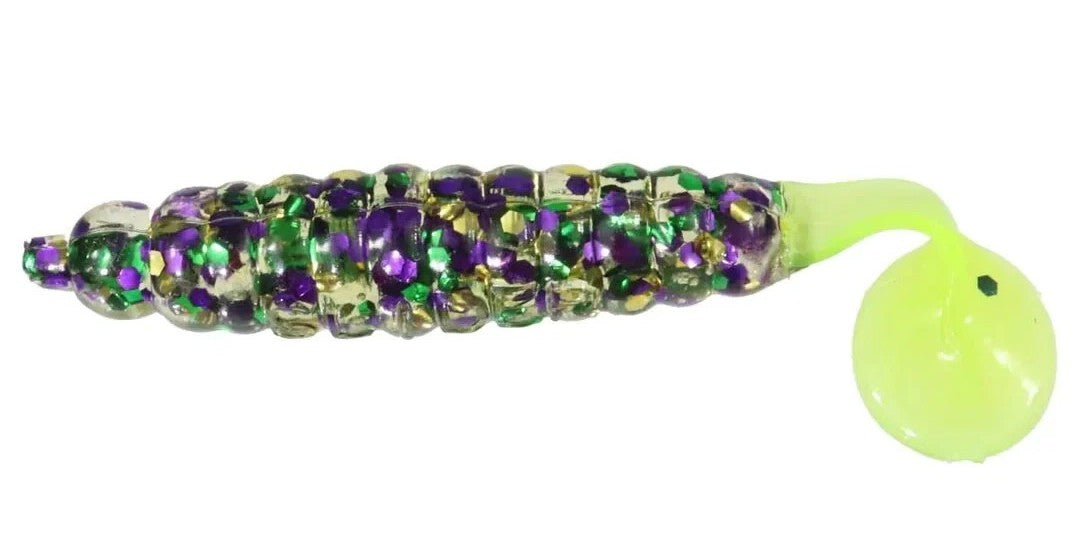 Slider 3 Inch Grub Soft Plastic [cl:mardi Gras]