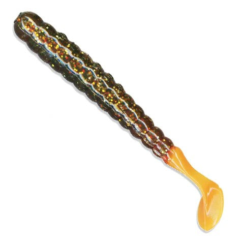 Slider 3 Inch Grub Soft Plastic [cl:motor Oil Orange Tail]