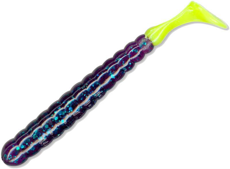 Slider 3 Inch Grub Soft Plastic [cl:junebug Chartreuse Tail]