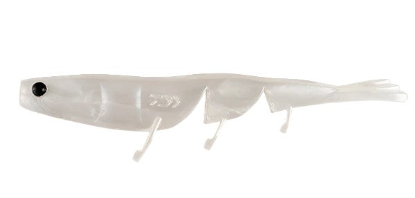 Daiwa Bait Junkie 5 Inch Prawn Soft Plastic Lure [cl:#11 White Pearl]