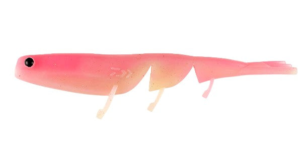 Daiwa Bait Junkie 5 Inch Prawn Soft Plastic Lure [cl:#12 Pink Glow Uv]