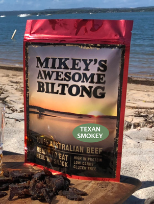 Mikey's Awesome Biltong Sliced 200g [flvr:texan Smokey]