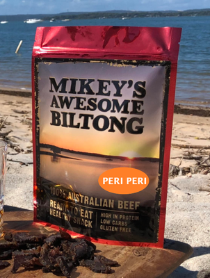 Mikey's Awesome Biltong Sliced 200g [flvr:peri Peri]