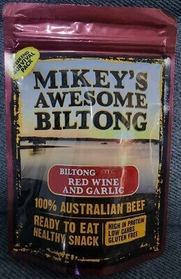 Mikey's Awesome Biltong Sliced 200g [flvr:red Wine & Garlic]