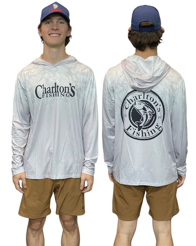 Charltons Fishing Hoodie Fishing Shirt Silver/grey Black [sz:x Small]