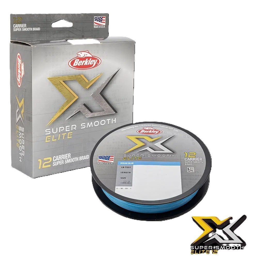 Berkley X Super Smooth Elite 12 Carrier Ocean Blue Braid [sz:10lb - 300m]