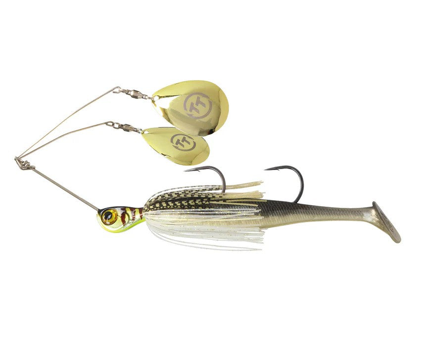 Tt Fishing Tornado + Twin Spin Rigged 3/4oz Spinnerbait [cl:gold Glimmer]