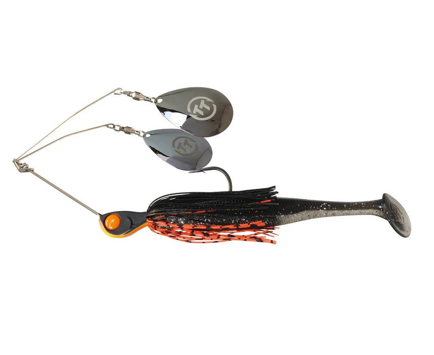 Tt Fishing Tornado + Twin Spin Rigged 3/4oz Spinnerbait [cl:orange Nightmare]