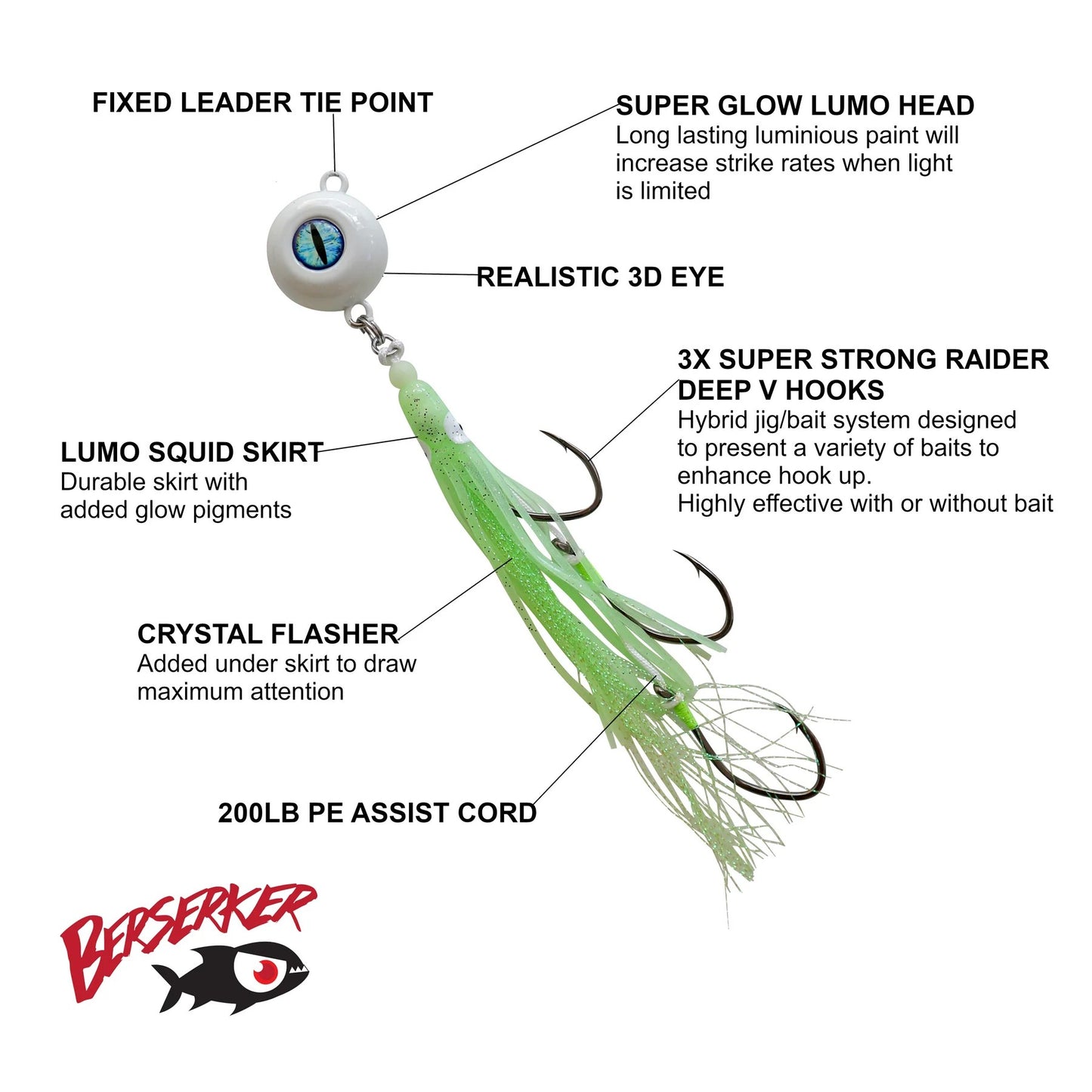 Berserker Meathead Jig 250g [cl:glow Ghost]