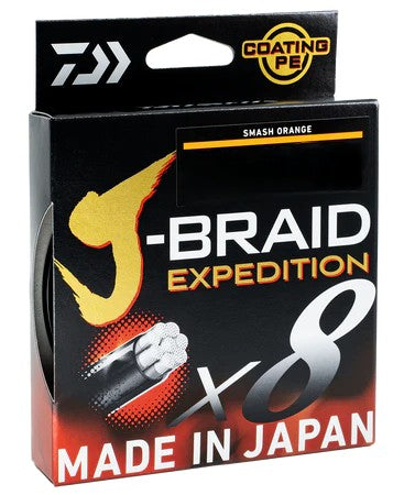 Daiwa J-braid Expedition X8 Orange 150m Braid Line [sz:#0.6 8lb]