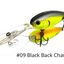 Hideup Hu-500 Diving Lure [cl:#09 Black Chart Back]