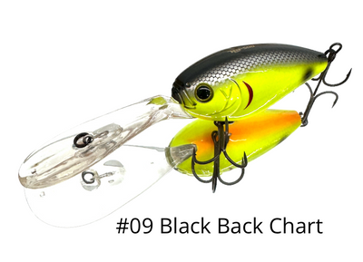 Hideup Hu-500 Diving Lure [cl:#09 Black Chart Back]