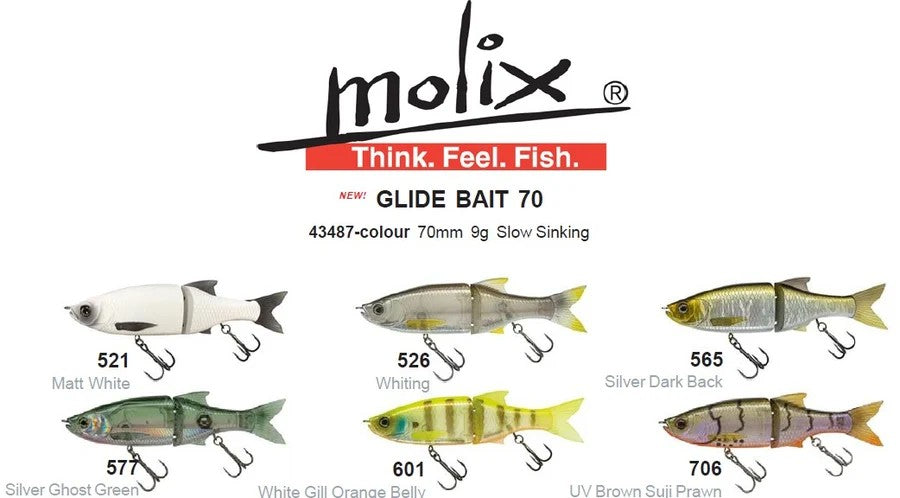 Molix Glidebait 70 Ss Swimbait Lure [cl:#521 Matt White]