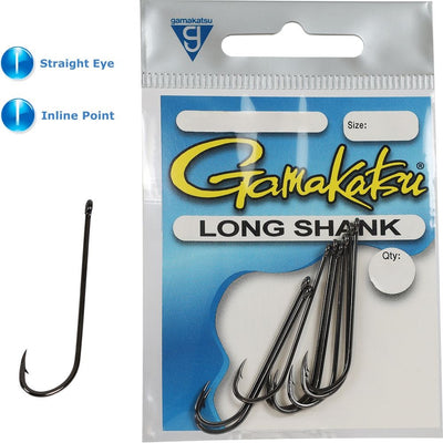 Gamakatsu Long Shank Black Hook [sz:10]