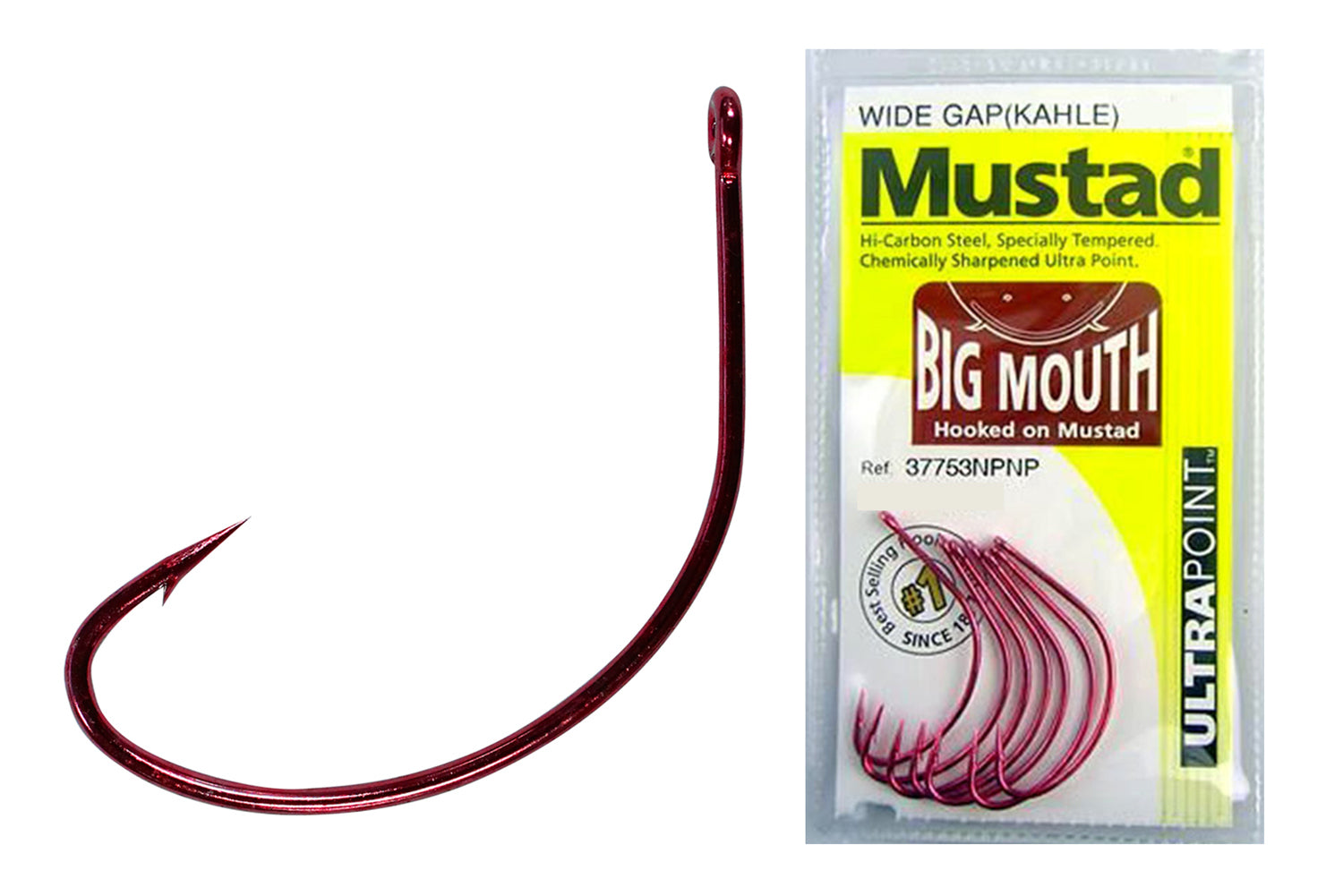 37753npnp Big Mouth Mustad Pre Pack Hooks [sz:#6]