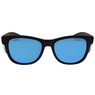 Oxide Polarised Quake Safety Sunglasses [cl:matt Black - Blue Mirror]