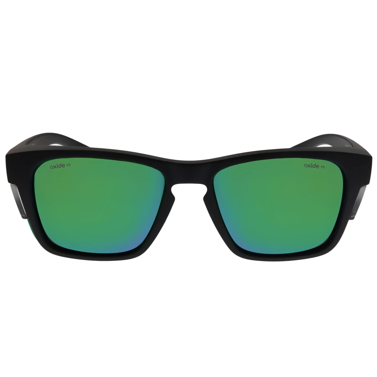 Oxide Polarised Frost Safety Sunglasses [cl:matt Black - Green Mirror]
