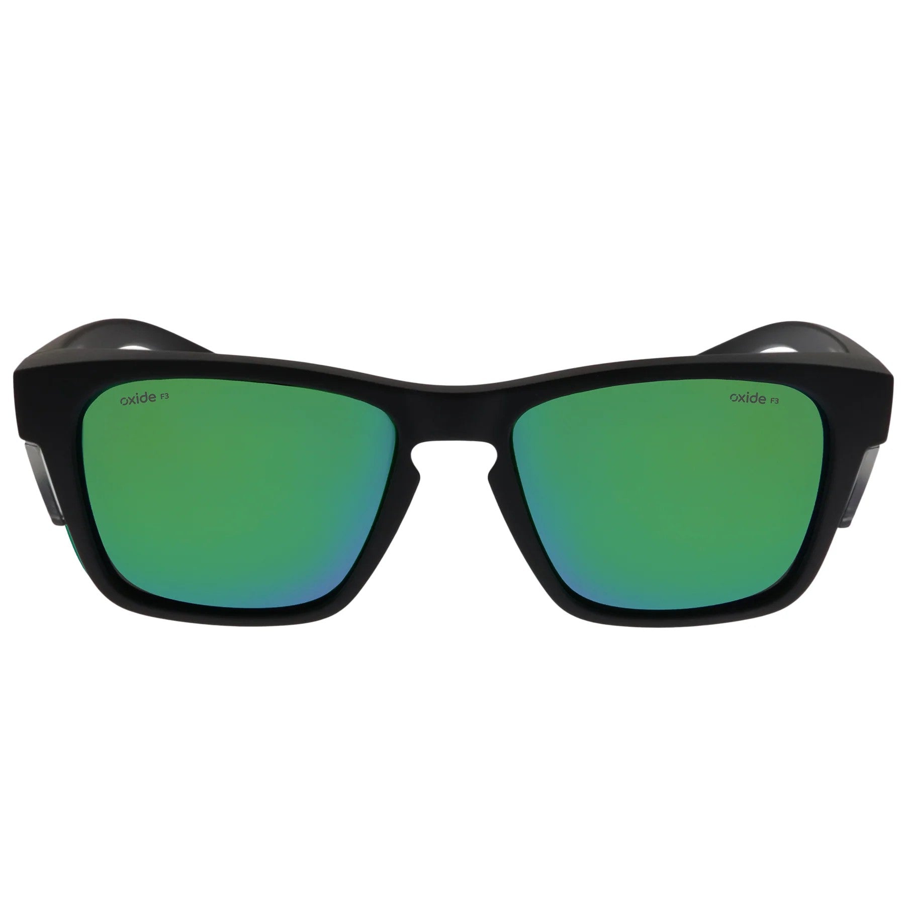 Oxide Polarised Frost Safety Sunglasses [cl:matt Black - Green Mirror]