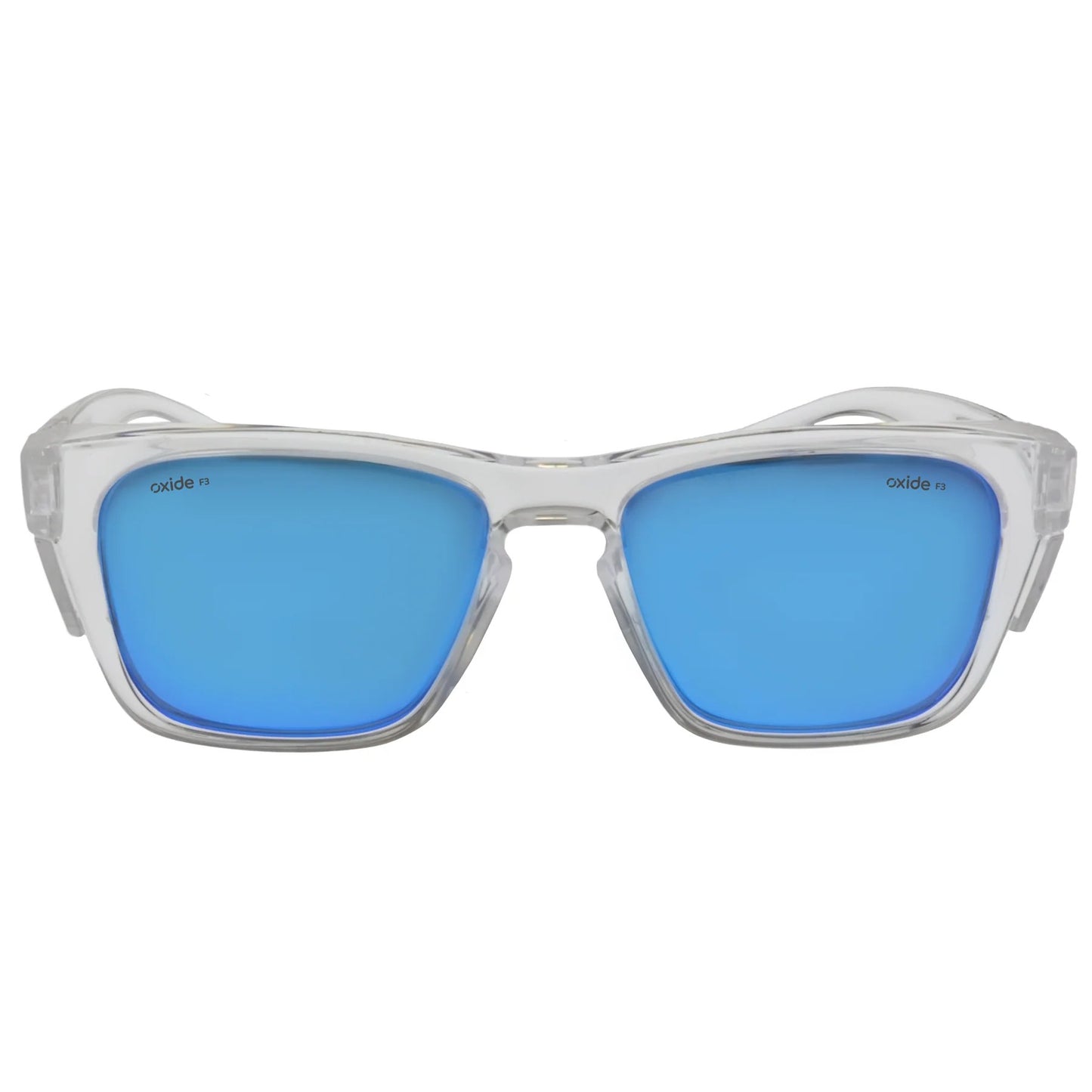 Oxide Polarised Frost Safety Sunglasses [cl:clear - Blue Mirror Lens]