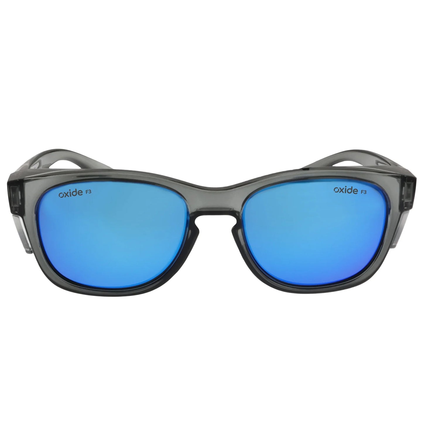 Oxide Polarised Storm Safety Sunglasses [cl:grey - Blue Mirror Lens]