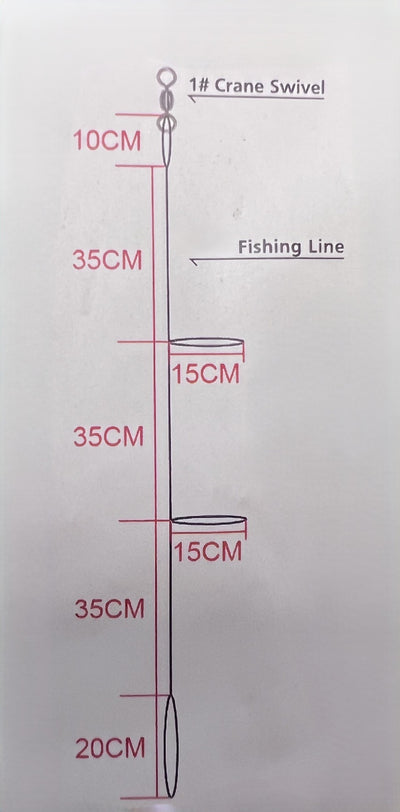 Hookem Paternoster Pre Rig 2 Loop Each [sz:60lb]