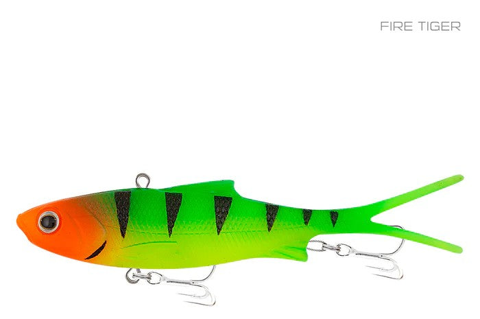 Samaki Vibelicious Fork Tail 100mm Soft Vibe Lure [cl:fire Tiger]