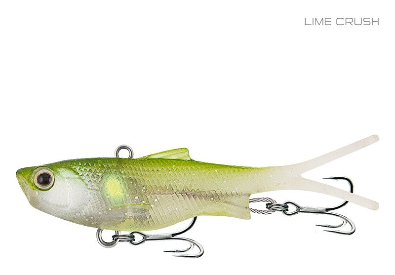 Samaki Vibelicious Fork Tail 100mm Soft Vibe Lure [cl:lime Crush]