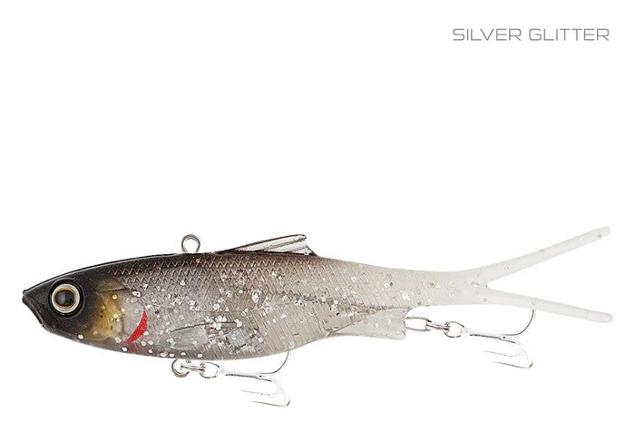 Samaki Vibelicious Fork Tail 125mm Soft Vibe Lure [cl:silver Glitter]