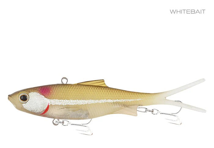Samaki Vibelicious Fork Tail 100mm Soft Vibe Lure [cl:whitebait]