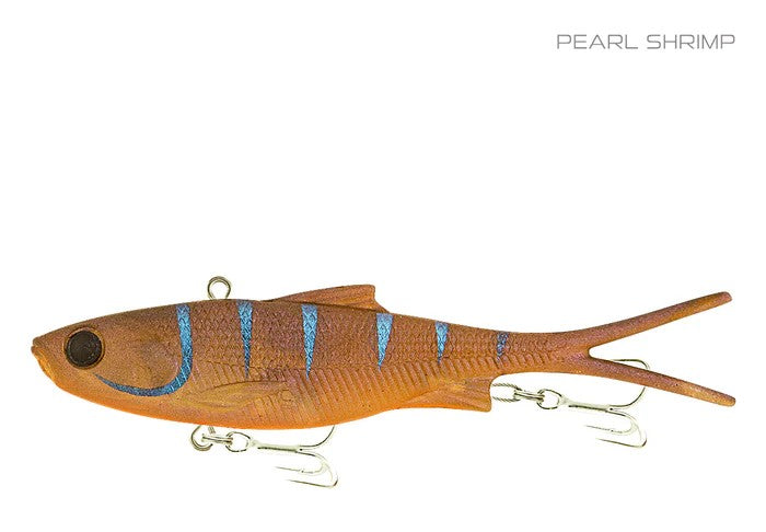 Samaki Vibelicious Fork Tail 100mm Soft Vibe Lure [cl:pearl Shrimp]