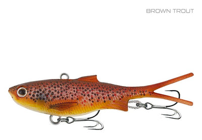 Samaki Vibelicious Fork Tail 70mm Soft Vibe Lure [cl:brown Trout]