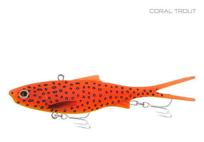 Samaki Vibelicious Fork Tail 100mm Soft Vibe Lure [cl:coral Trout]