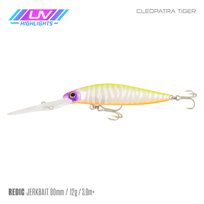Samaki Redic Ds80 Jerkbait Lure [cl:cleopatra Tiger Uv]