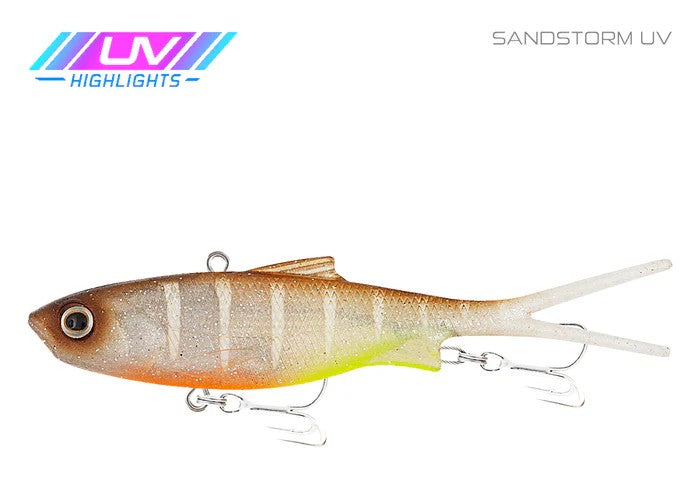 Samaki Vibelicious Fork Tail 125mm Soft Vibe Lure [cl:sandstorm Uv]