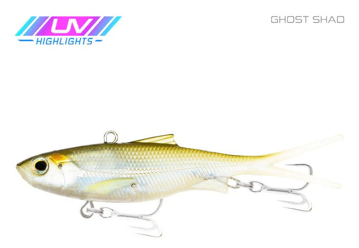 Samaki Vibelicious Fork Tail 70mm Soft Vibe Lure [cl:ghost Shad]