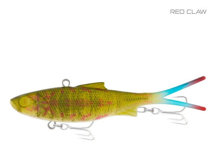 Samaki Vibelicious Fork Tail 70mm Soft Vibe Lure [cl:red Claw]