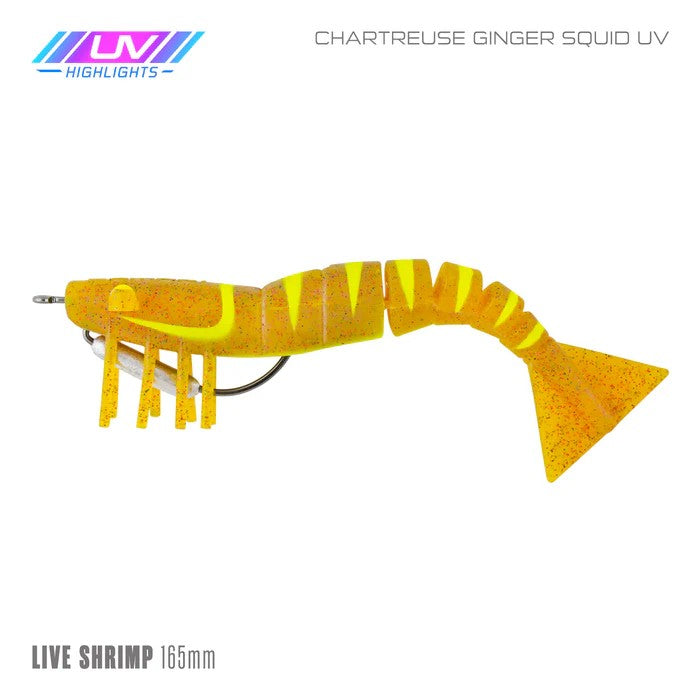 Samaki Live Shrimp 165mm Soft Plastic Lure [cl:chart Ginger Squid Uv]