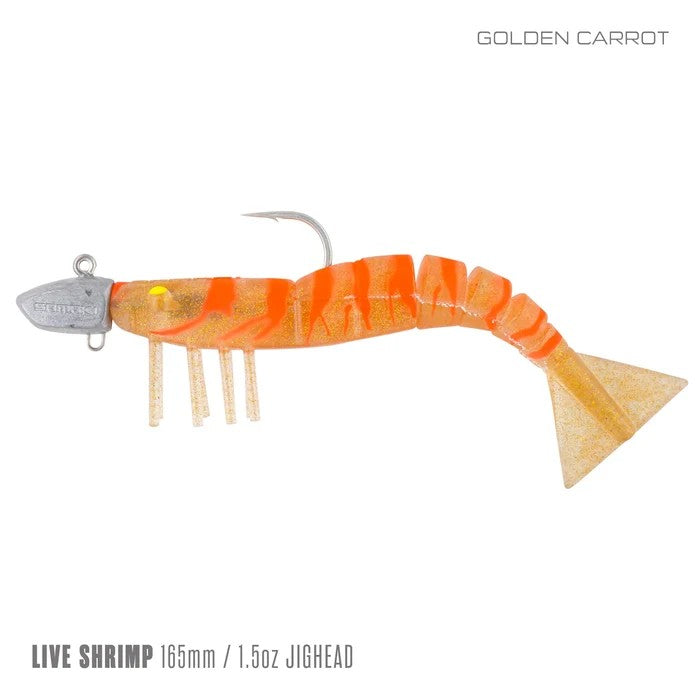 Samaki Live Shrimp Jighead 3pack 165mm 1.5oz Soft Plastic Lure [cl:golden Carrot]
