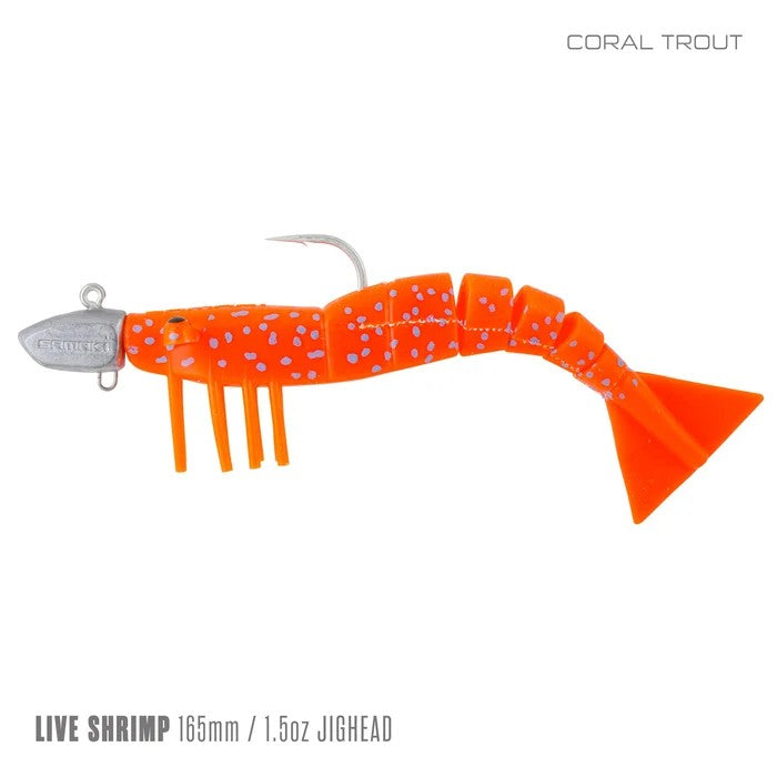 Samaki Live Shrimp Jighead 3pack 165mm 1.5oz Soft Plastic Lure [cl:coral Trout]