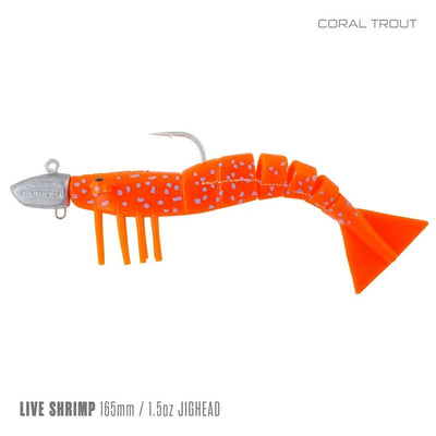 Samaki Live Shrimp Jighead 3pack 165mm 1.5oz Soft Plastic Lure [cl:coral Trout]