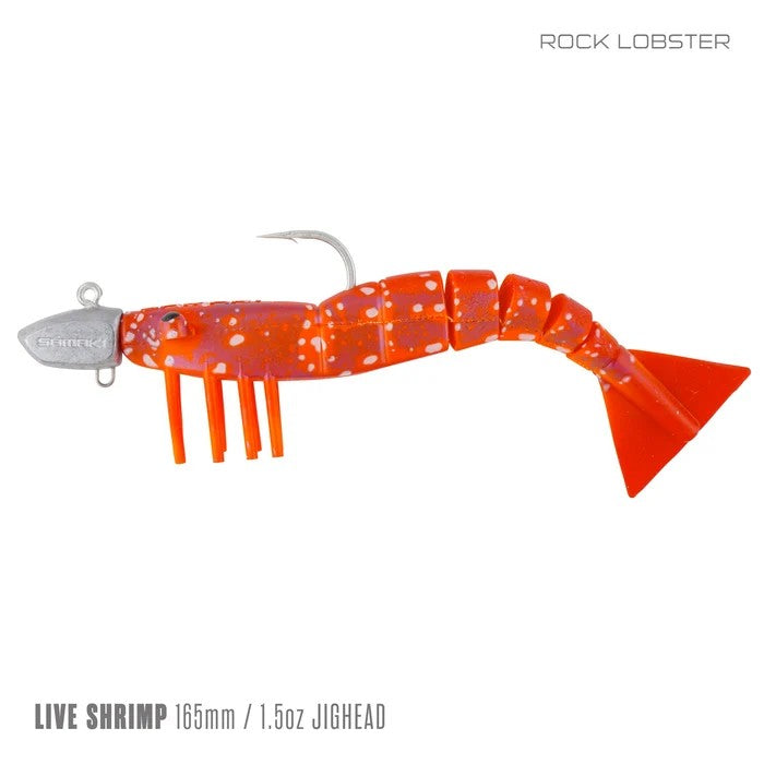 Samaki Live Shrimp Jighead 3pack 165mm 1.5oz Soft Plastic Lure [cl:rock Lobster]