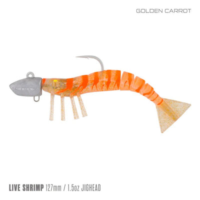 Samaki Live Shrimp Jighead 3pack 172mm 1.5oz Soft Plastic Lure [cl:golden Carrot]
